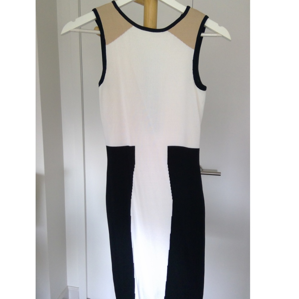 Ronny Kobo Tri Color Knit Body Con Dress Sz XS